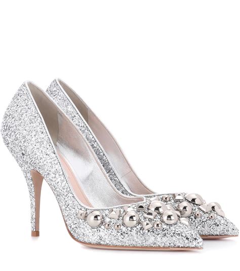 Women's Miu Miu Metallic Heels 